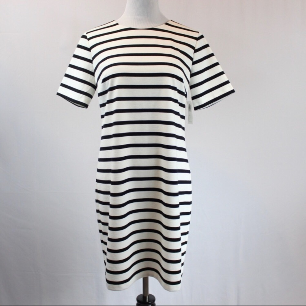 Old Navy black and white striped dress.